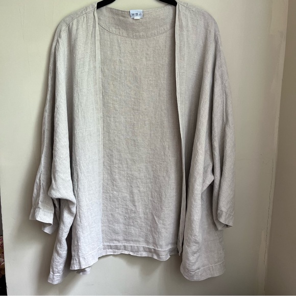 linenfox 100% linen kimono jacket - Picture 7 of 12